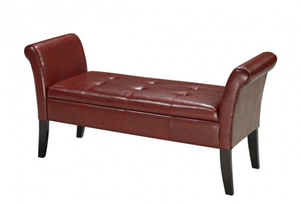 BENCH W. STORAGE RED